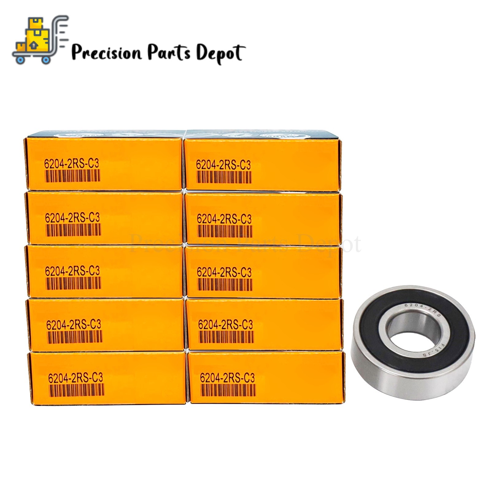 10PCS Double Rubber Seal Ball Bearings For TIMKEN 6204-2RSC3 6204-2RS 20x47x14mm