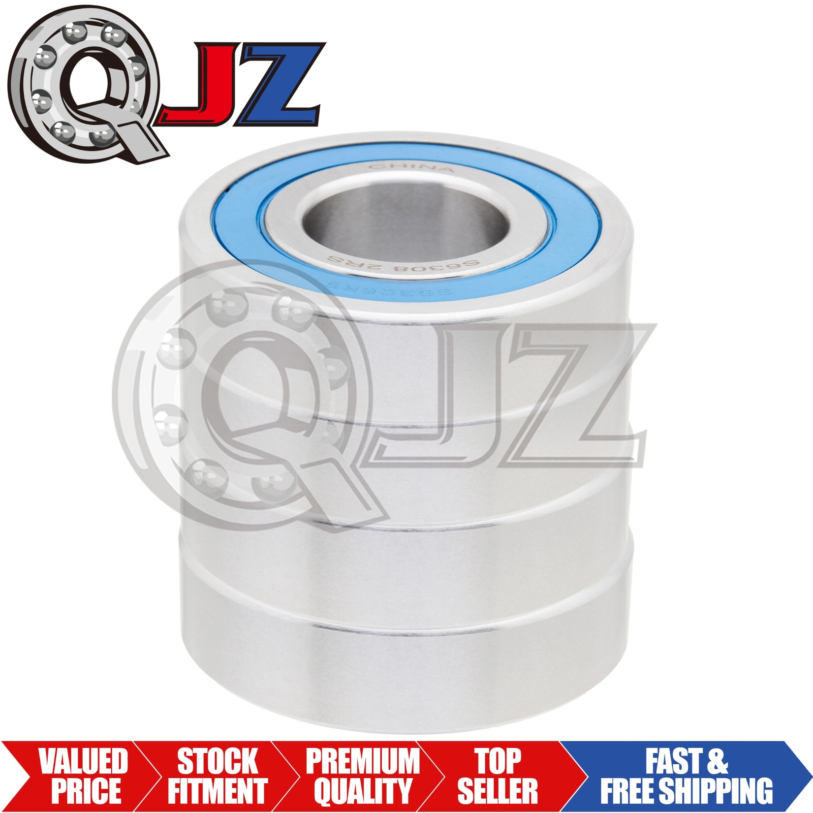 [Qty.4] S6308-2RS New Stainless Radial Ball Bearing [40mm ID x 90mm OD x 23mm W]
