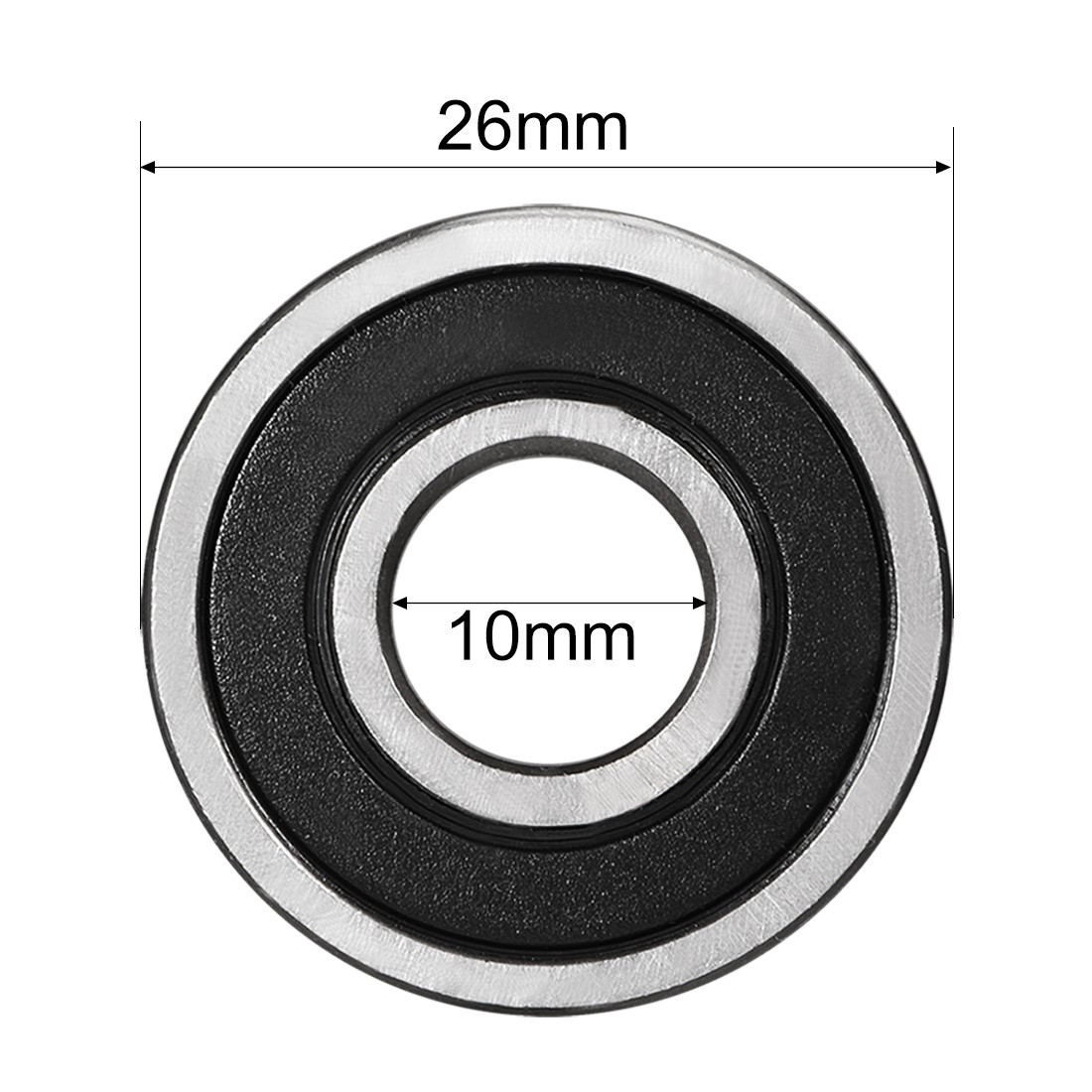 2pcs 6000-2RS Double Sealed 180100 Deep Groove Ball Bearings High Carbon Steel