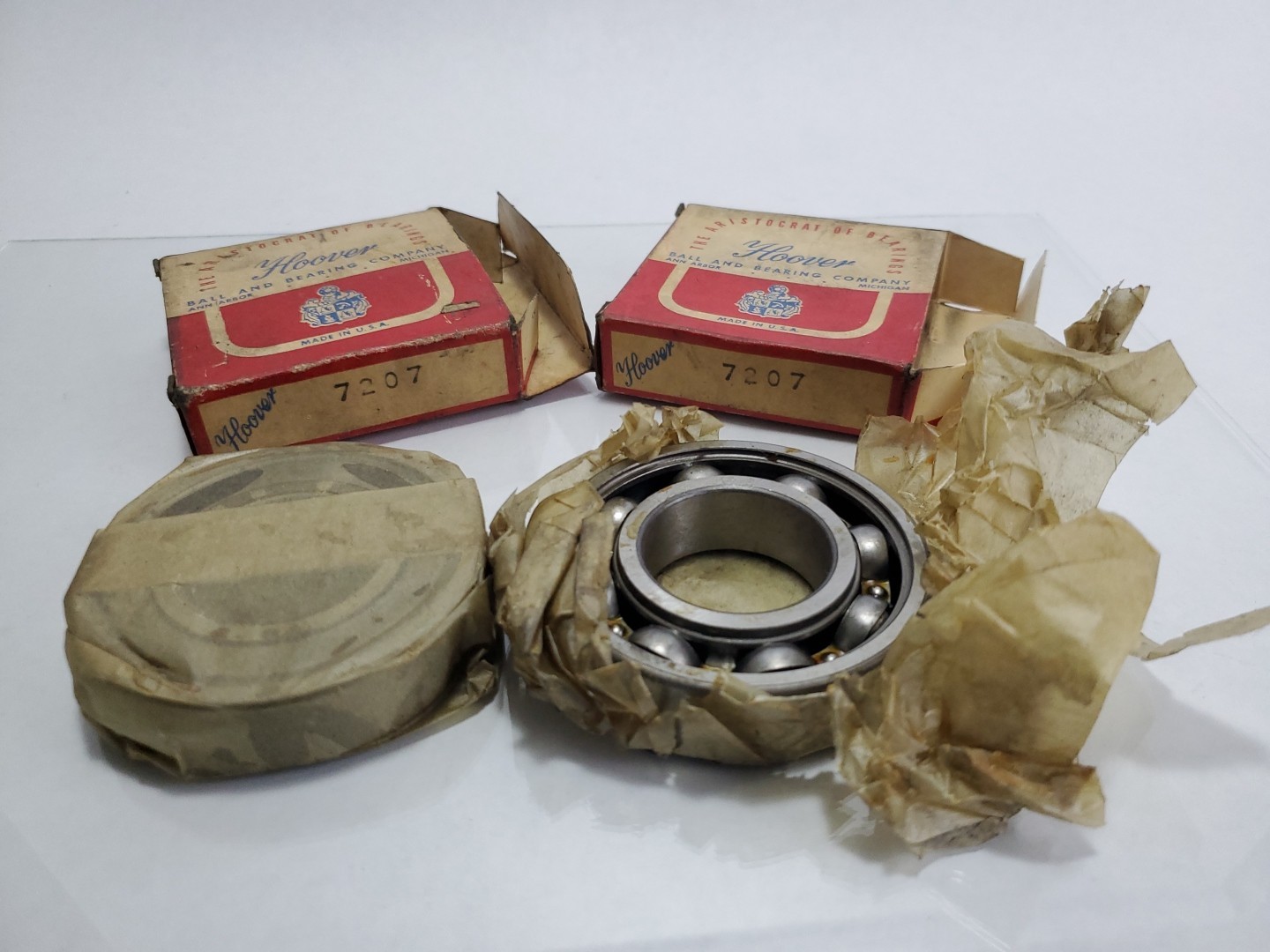(2) 7207 Bearings NOS – 35mm Bore Angular Contact – Hoover USA – MS 7207 – READ