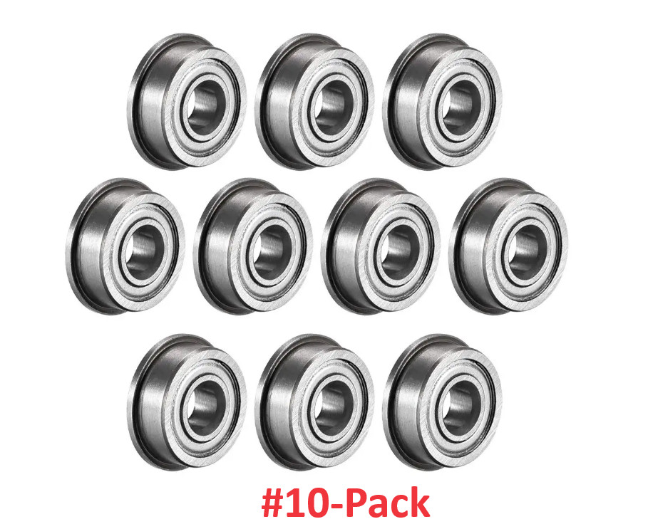 10-Pack FR6-2ZZ Flanged 3/8″x 7/8″x 9/32″ Miniature Radial Ball Bearings Shield