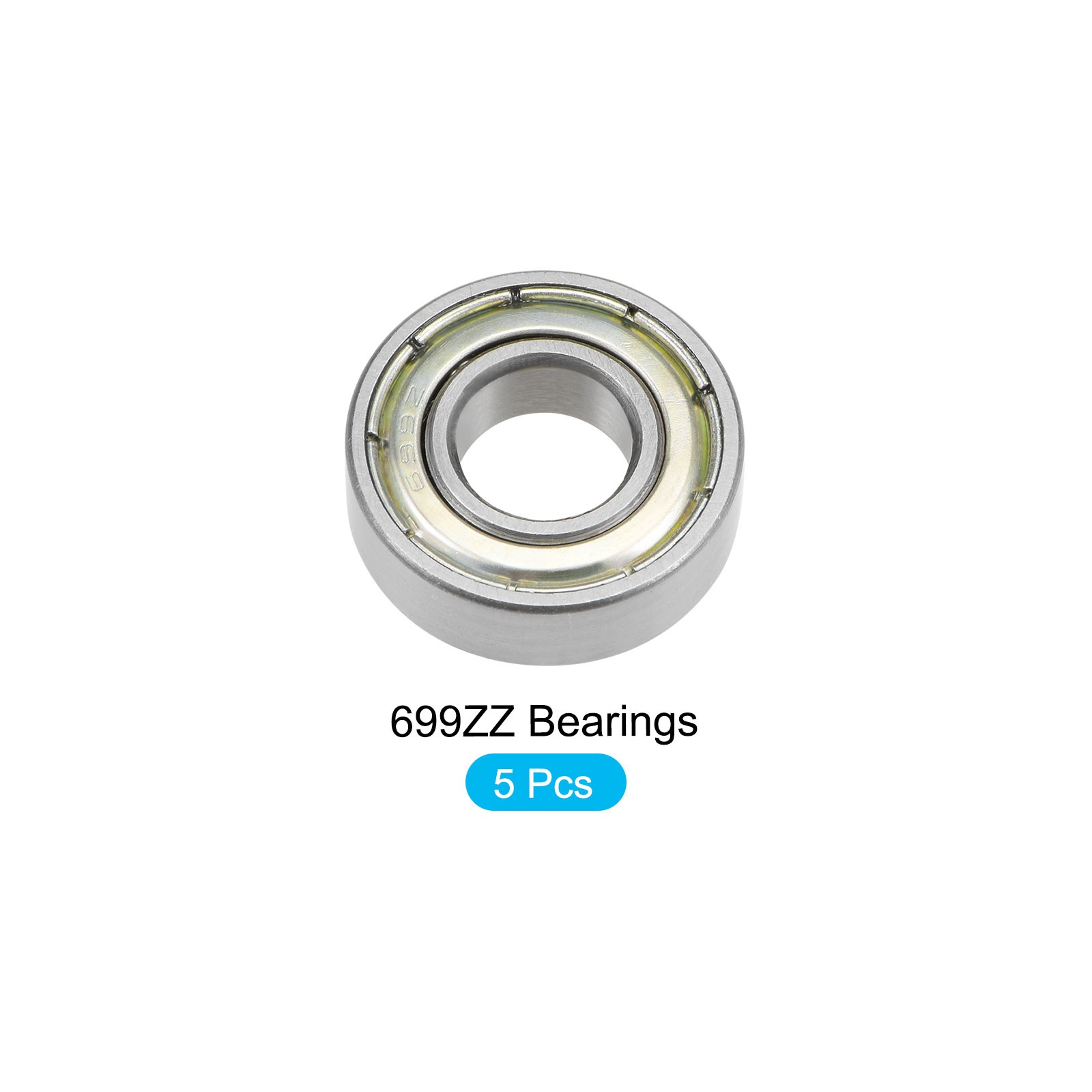 699ZZ, 9mmx20mmx6mm, 5Pcs, Carbon Steel Double Shielded Industrial Bearings