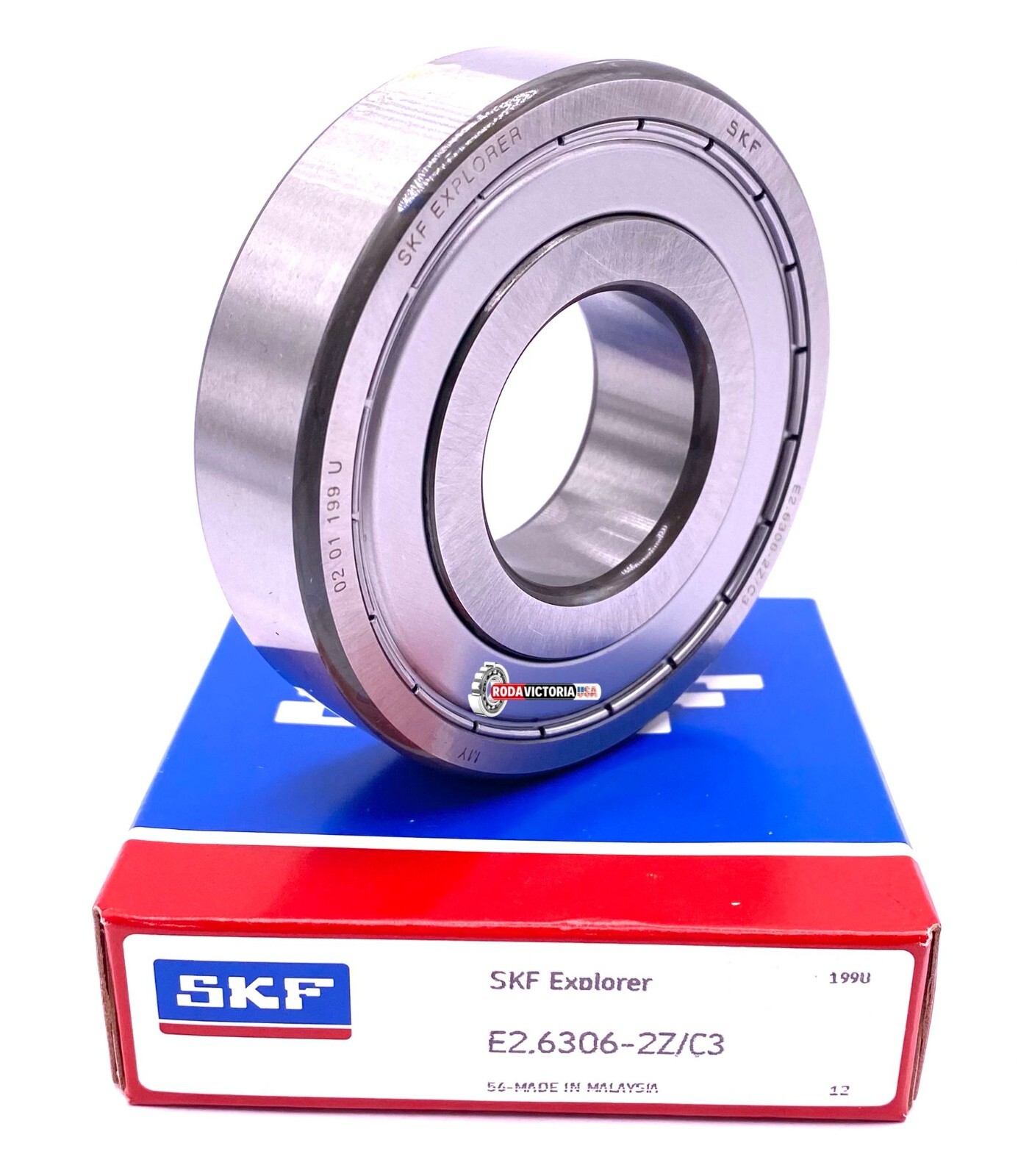 SKF E2.6306 ZZ C3 Deep Groove Ball Bearing, Metal Shielded 30x72x19 mm