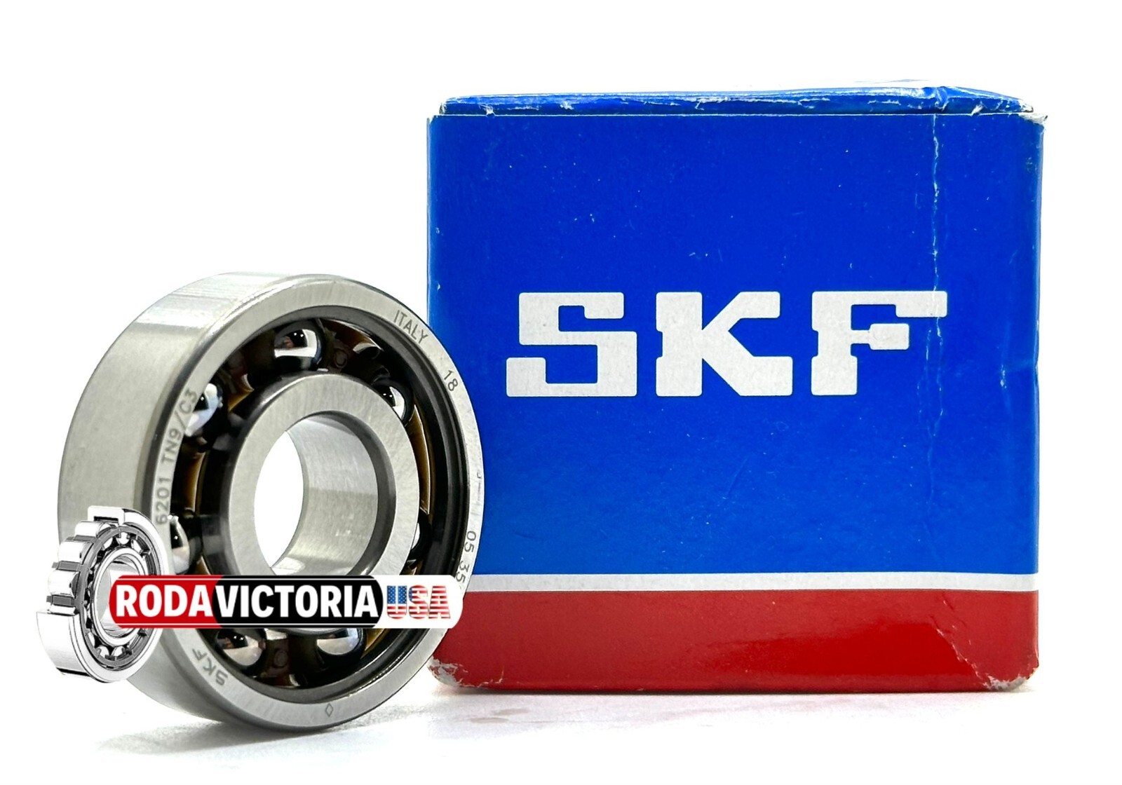 SKF 6201 TN9/C3 BALL BEARING, OPEN TYPE, NO SEALS, POLYAMIDE CAGE 12x32x10mm