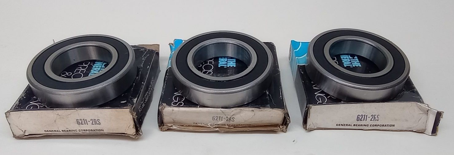 The General 6211-2RS Ball Bearing Deep Groove 55X100X21mm (Pack of 3)