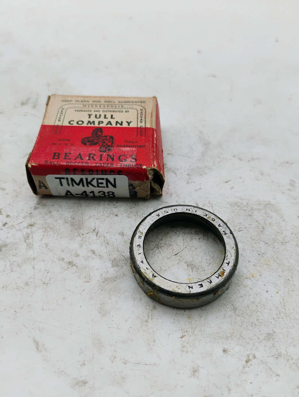 Timken A-4138 Steering Gear Worm Bearing Cup 1949-1954 Chrysler NOS
