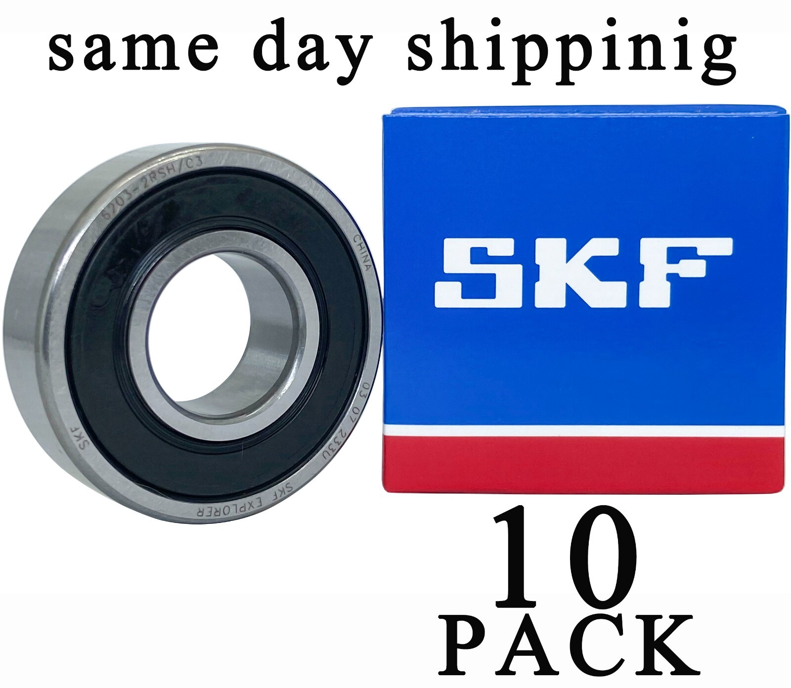 10PACK SKF 6203 2RSH C3 Bearing