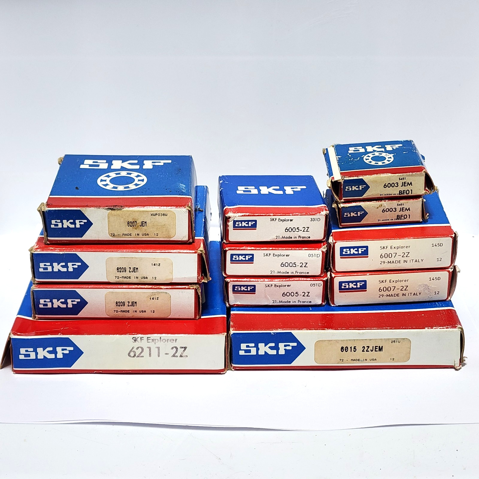 12pcs Bearing Lot SKF 6003 6005 6007 6015 6207 6209 6211 ( Some C3 /JEM )