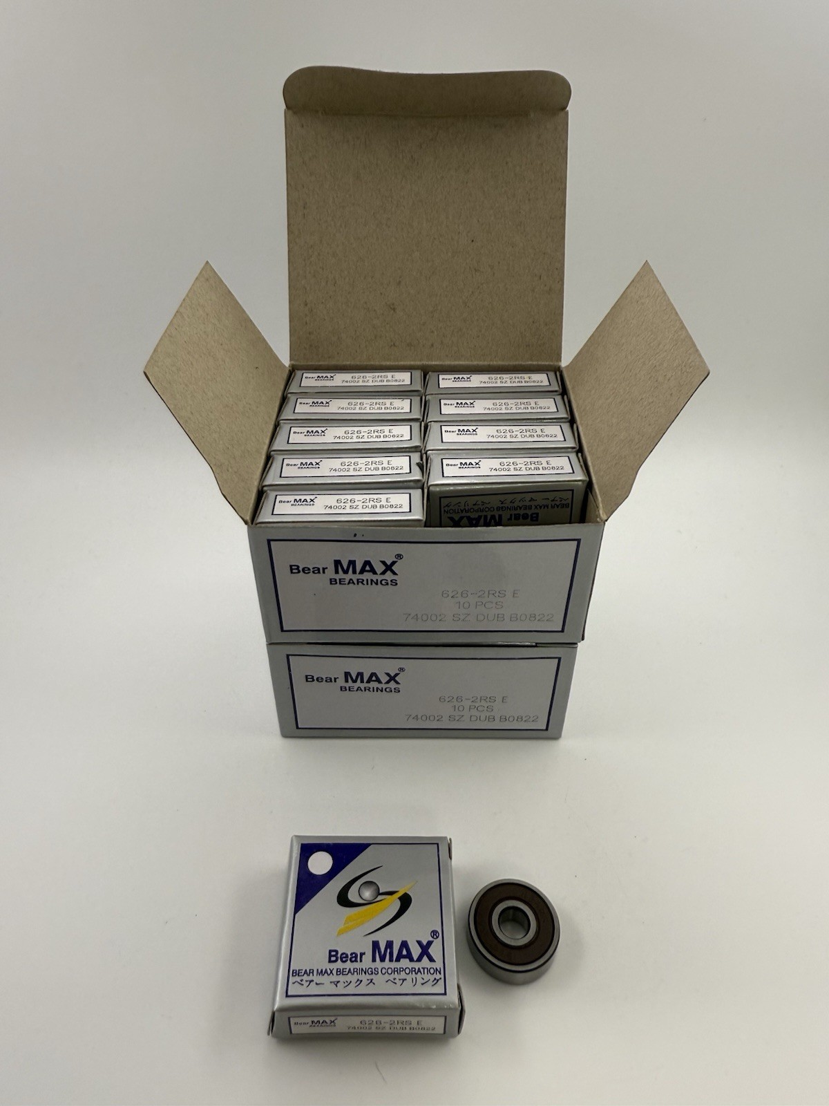 100 pcs BearMAX 626-2RS E 6x19x6mm Rubber Seal Deep Groove Ball Bearings 6262RS