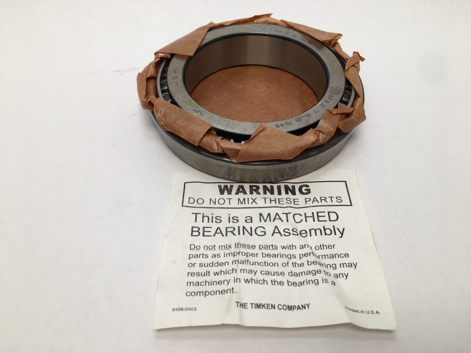 Timken 27689/27620B Flange Taper Bearing Cone & Cup 3-1/4″ ID 4-15/16″ OD USA
