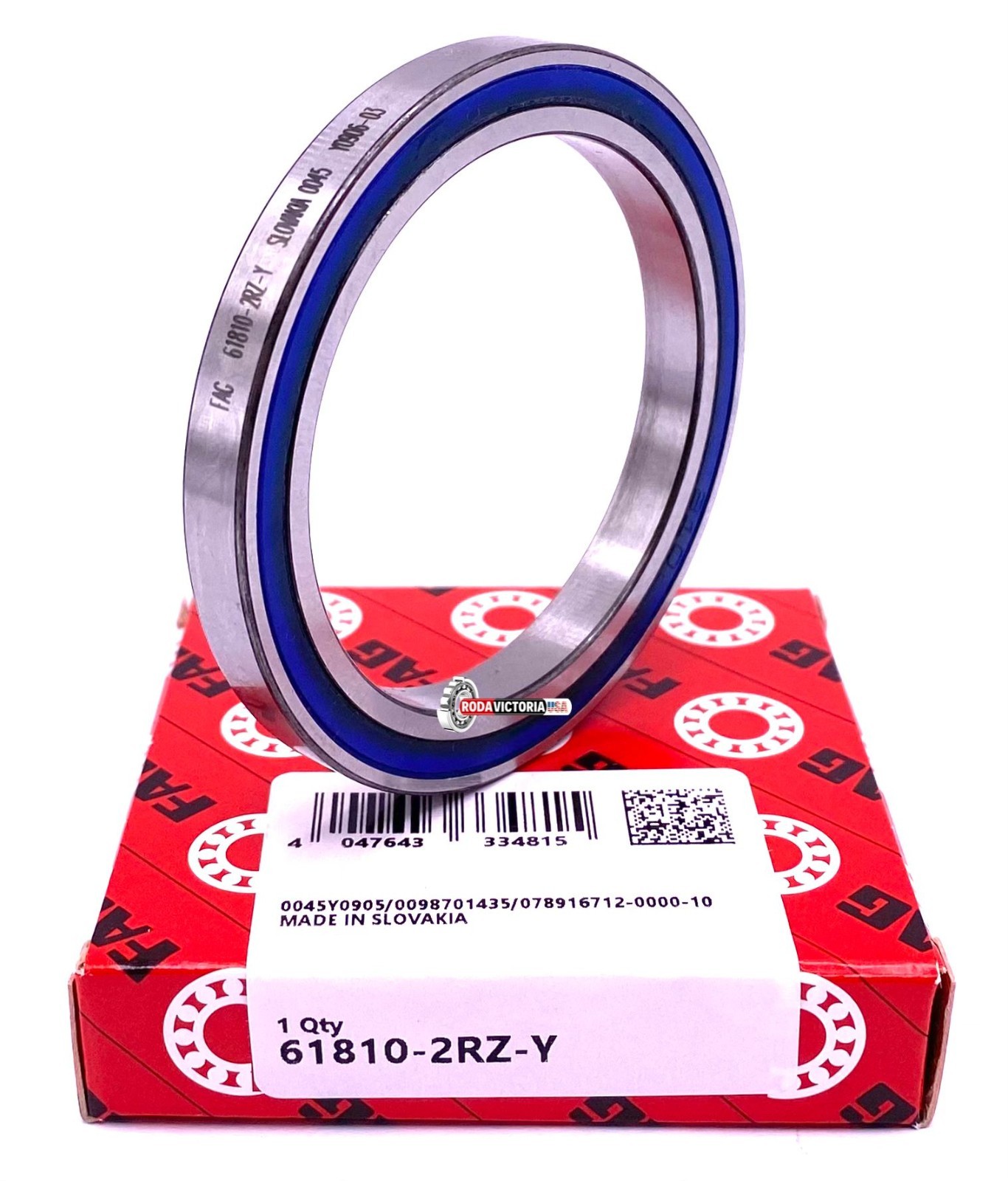 FAG 61810 2RZ Y Deep Groove Ball Bearing, Rubber Sealed 6810 50x65x7 mm