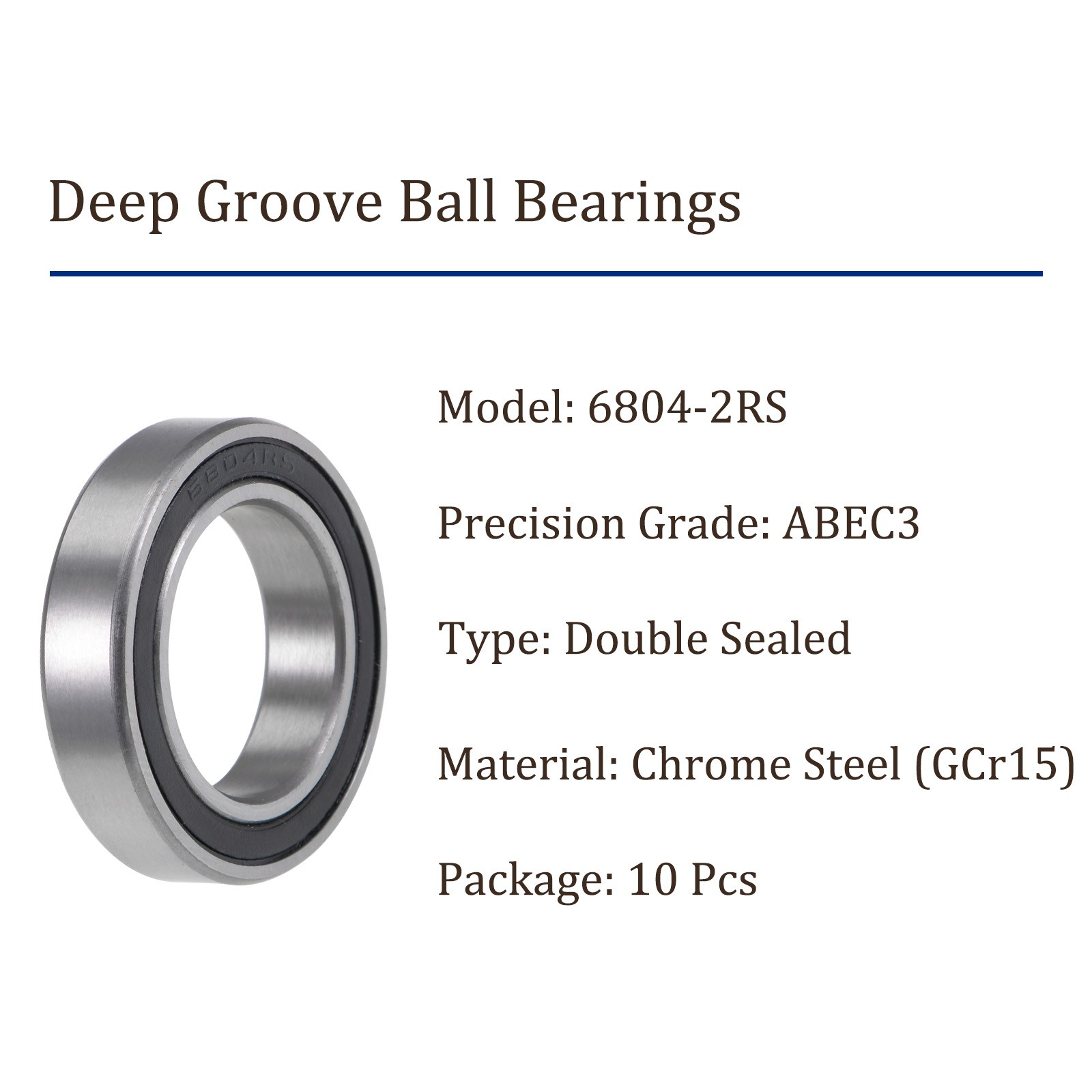 10pcs Ball Bearings 20mm x 32mm x 7mm Chrome Steel ABEC3 Sealed Industrial