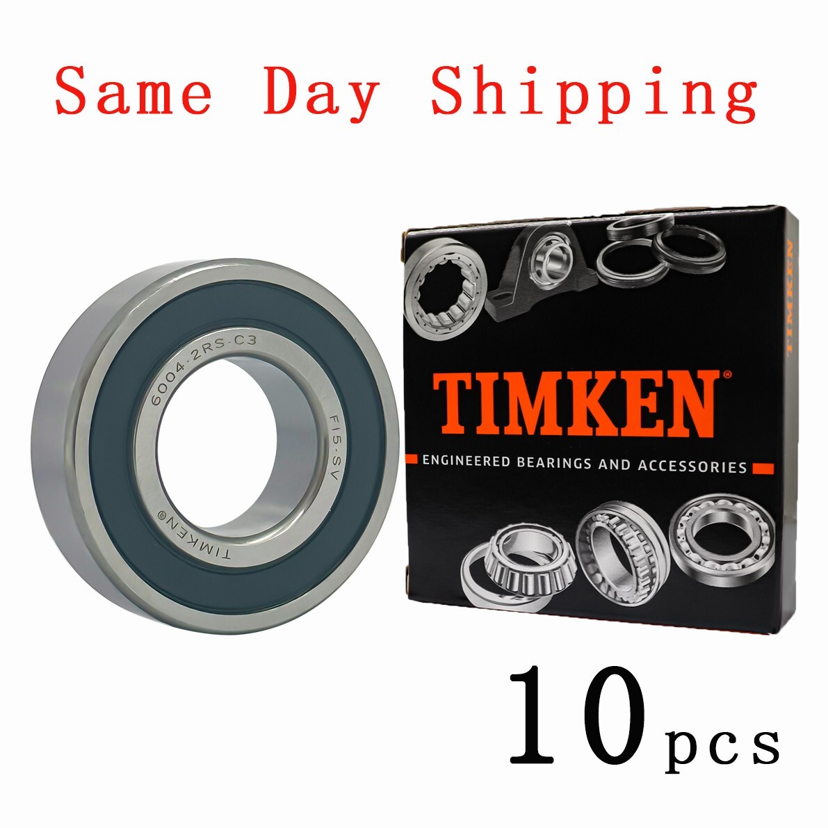 10PACK USA Brand TIMKEN 6004-2RSC3 20X42X12MM C3 Double Rubber Seal Bearings