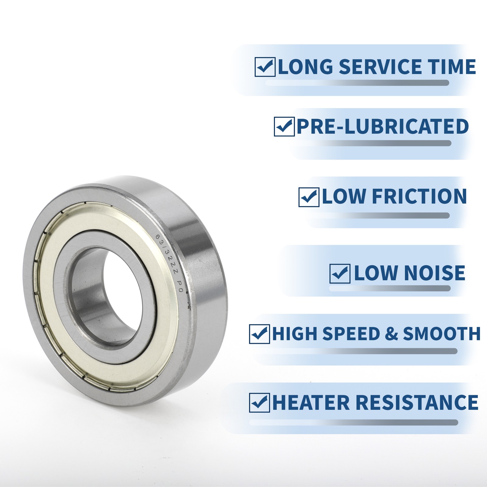 63/32ZZ Deep Throat Ball Bearings 32x75x20mm 1pc Skateboard Wheel