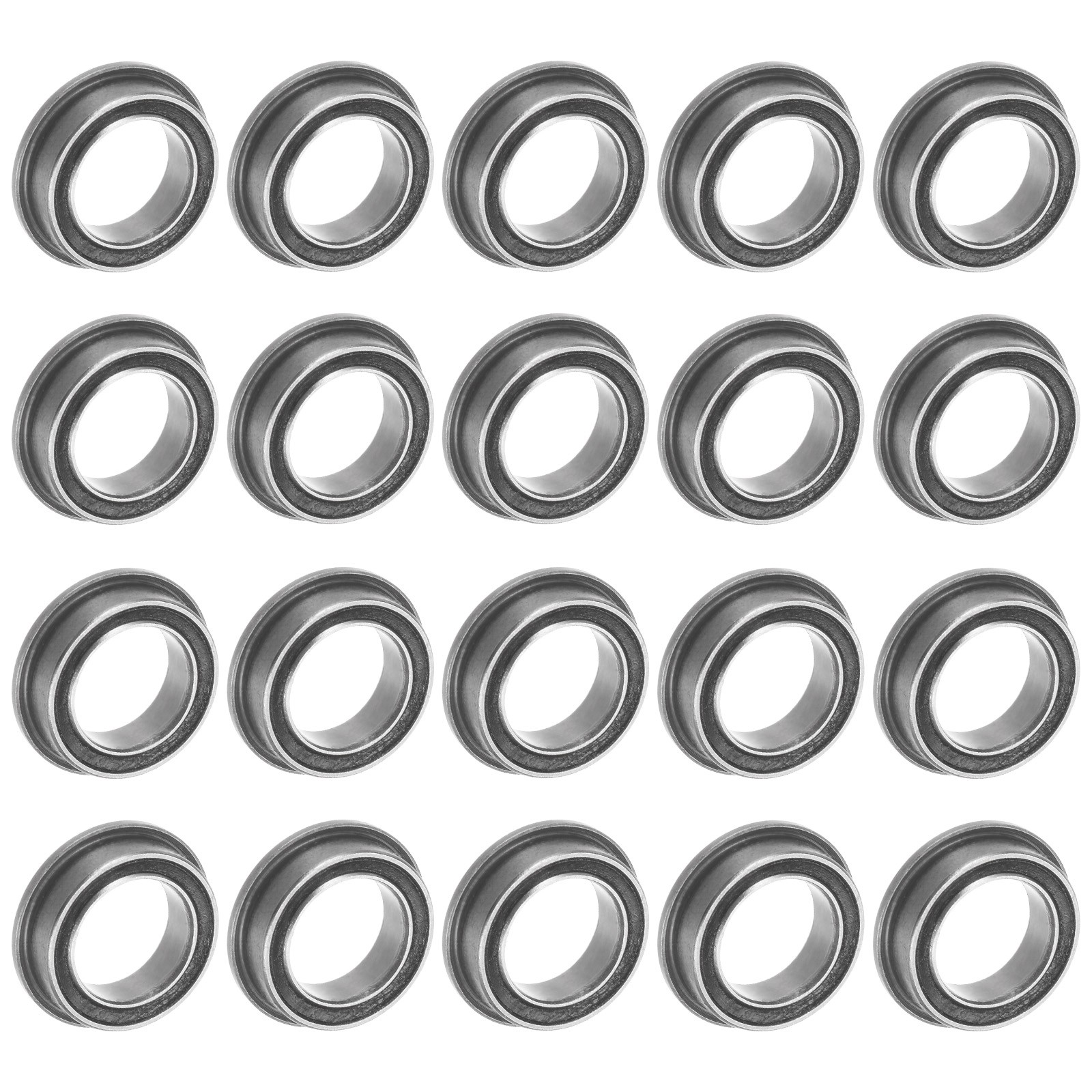 MF128-2RS Flanged Ball Bearing 8x12x3.5mm Sealed Steel Flange Bearings 20pcs