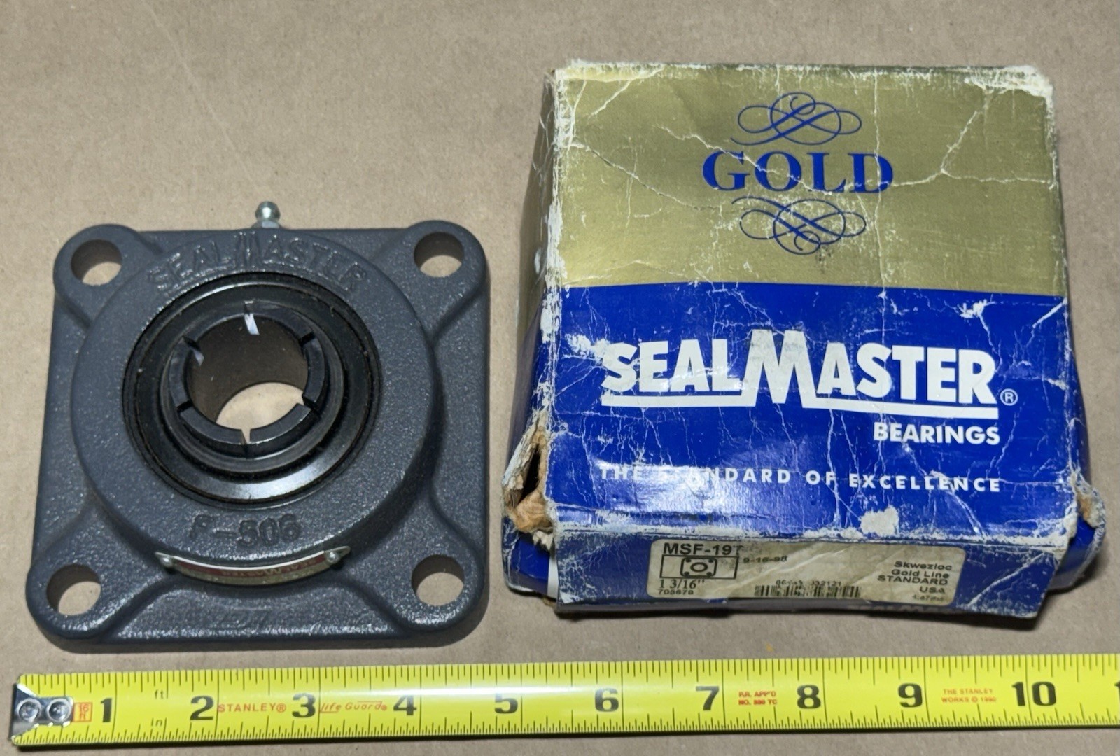 SEALMASTER MSF-19T 1-3/16 4 BOLT FLANGE BEARING F-506