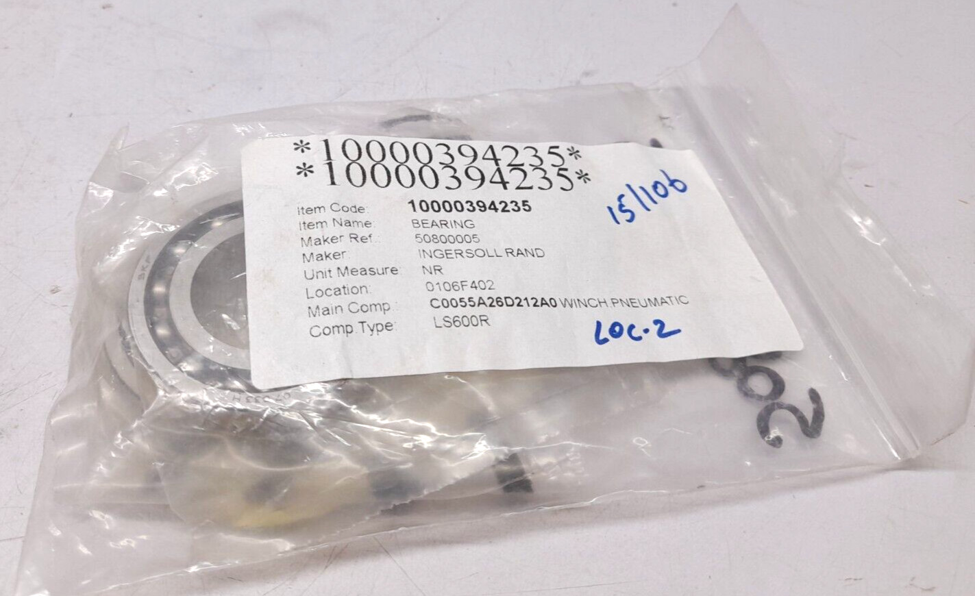 Ingersoll Rand 50800005 Bearing SKF 16005