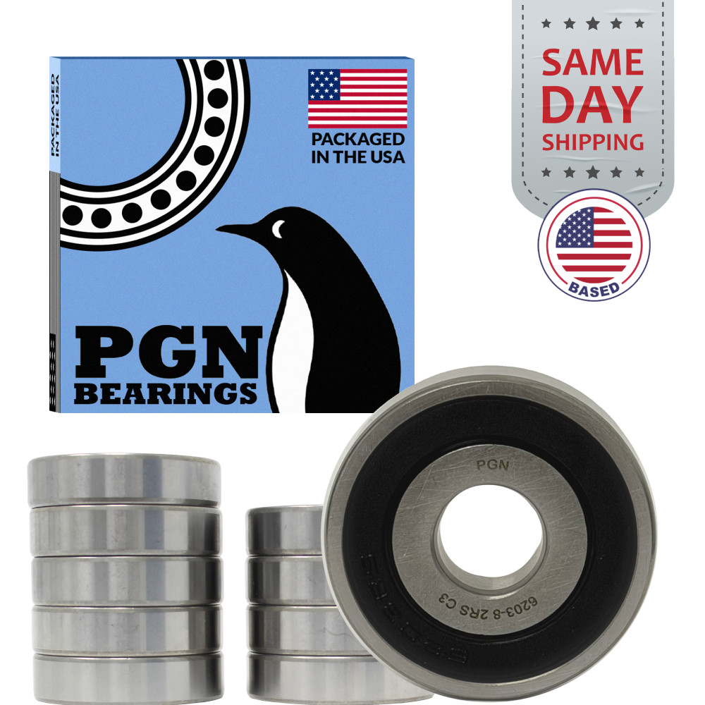 (10) 6203-2RS-8 Sealed Chrome Steel Bearing 1/2″x40x12mm High RPM