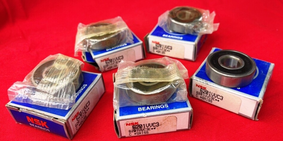 NSK DEEP GROOVE BALL BEARING, 6201VVC3 12MM X 32MM X 10MM **LOT OF 5**