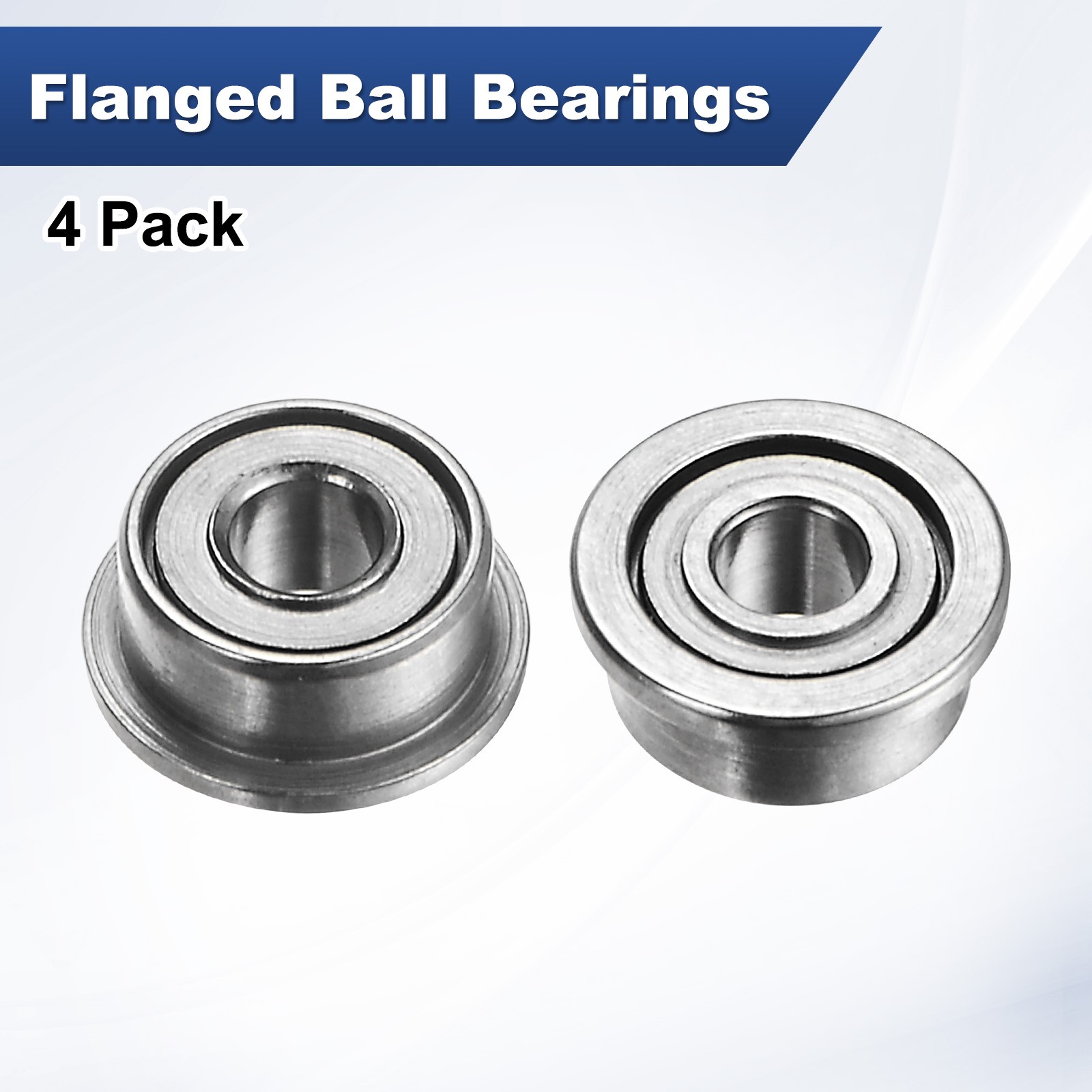 4-Pack MF52ZZ Flanged Ball Bearing, 2x5x2.5mm Metal Sealed Chrome Steel