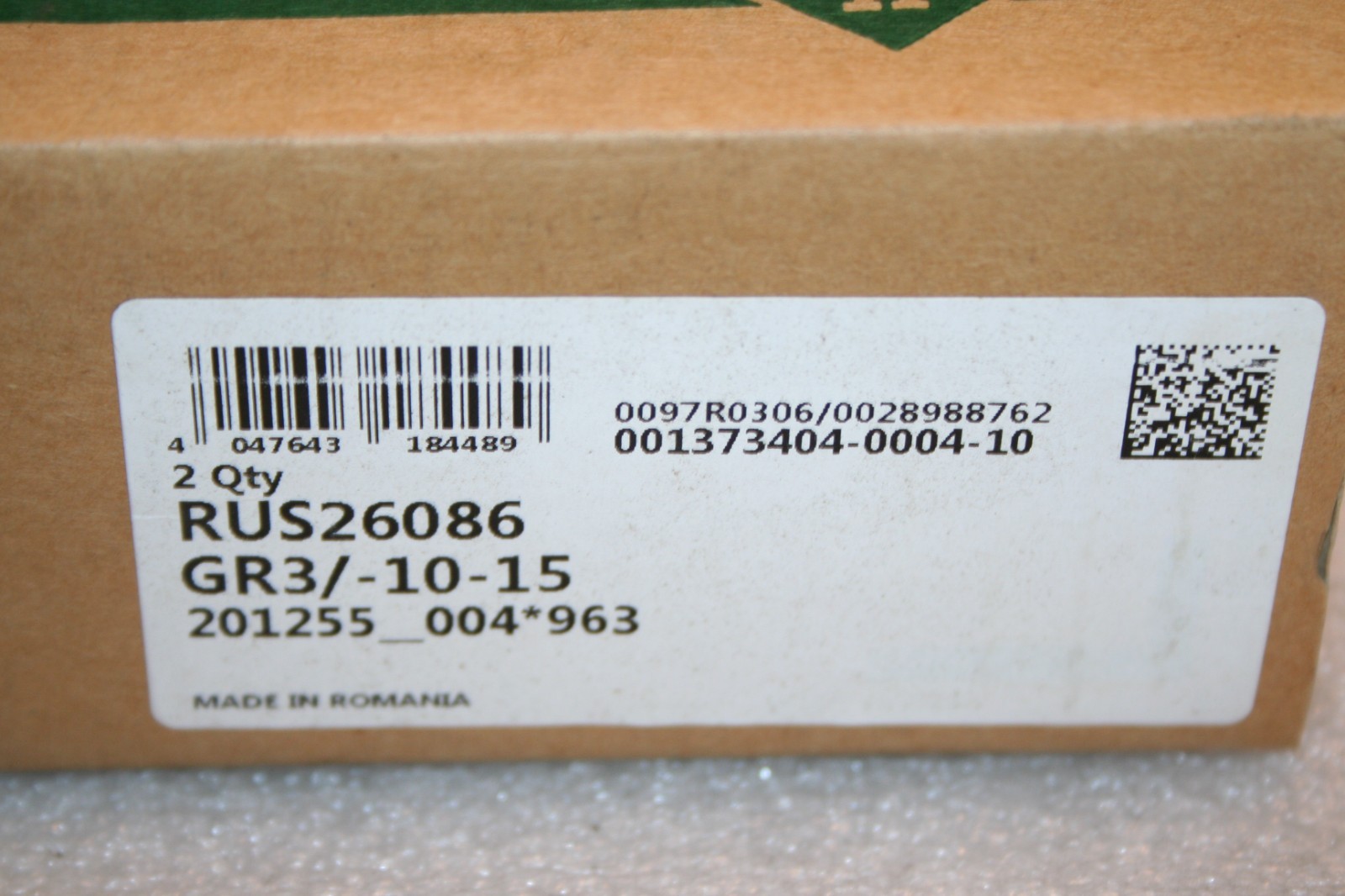 (Box of 2) INA RUS26086-GR3/-10-15 Linear Recirculating Roller Bearing Units NEW