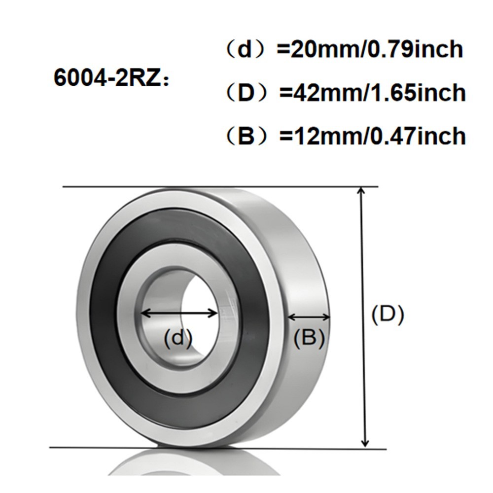 2 Pack CKU 6004-2RS 20x42x12mm Double Rubber Sealed Deep Groove Ball Bearings