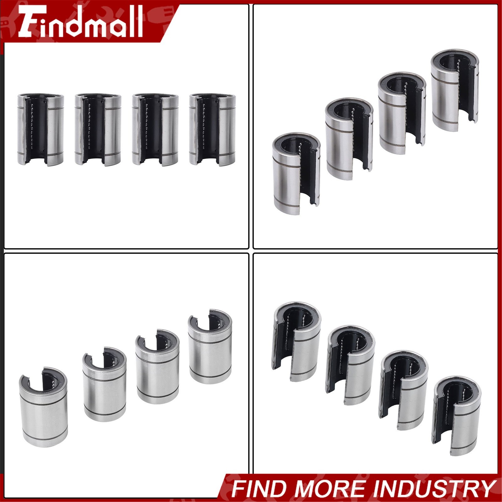 Findmall 4pcs LM25UUOP Open Linear Ball Bearings 25x40x59mm – CNC Machine Parts
