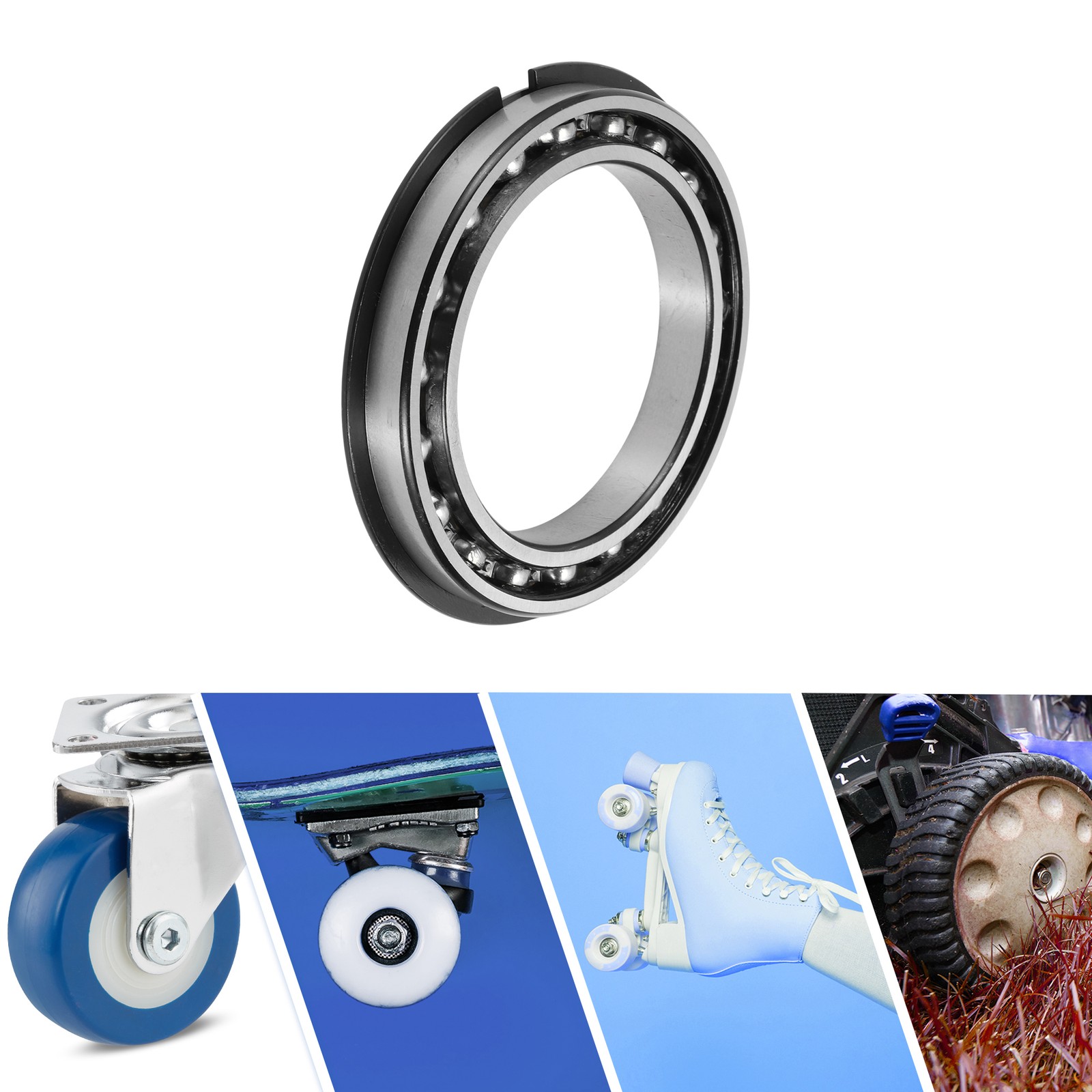6918NR Deep Groove Ball Bearings 90x125x18mm 1 Pc Silver Tone