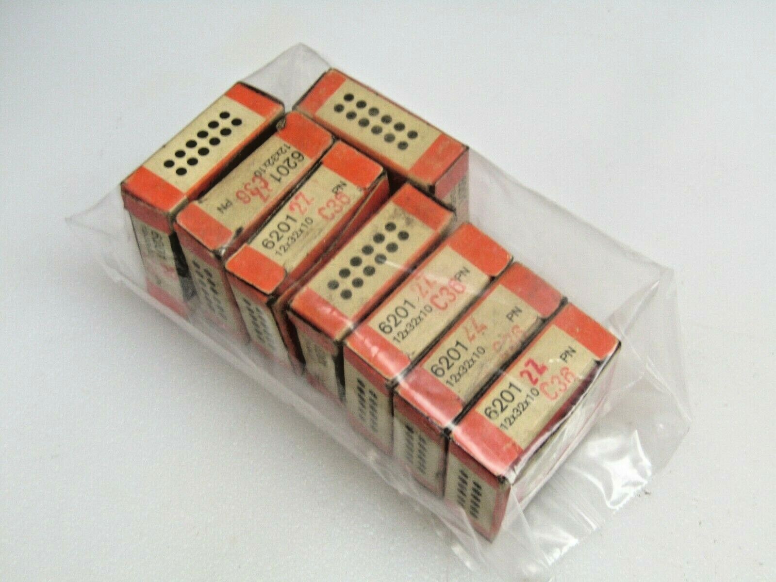 (Lot of 8) FLT Group 6201-ZZ 12 mm X 32mm X 10 mm Metal Shielded Bearing