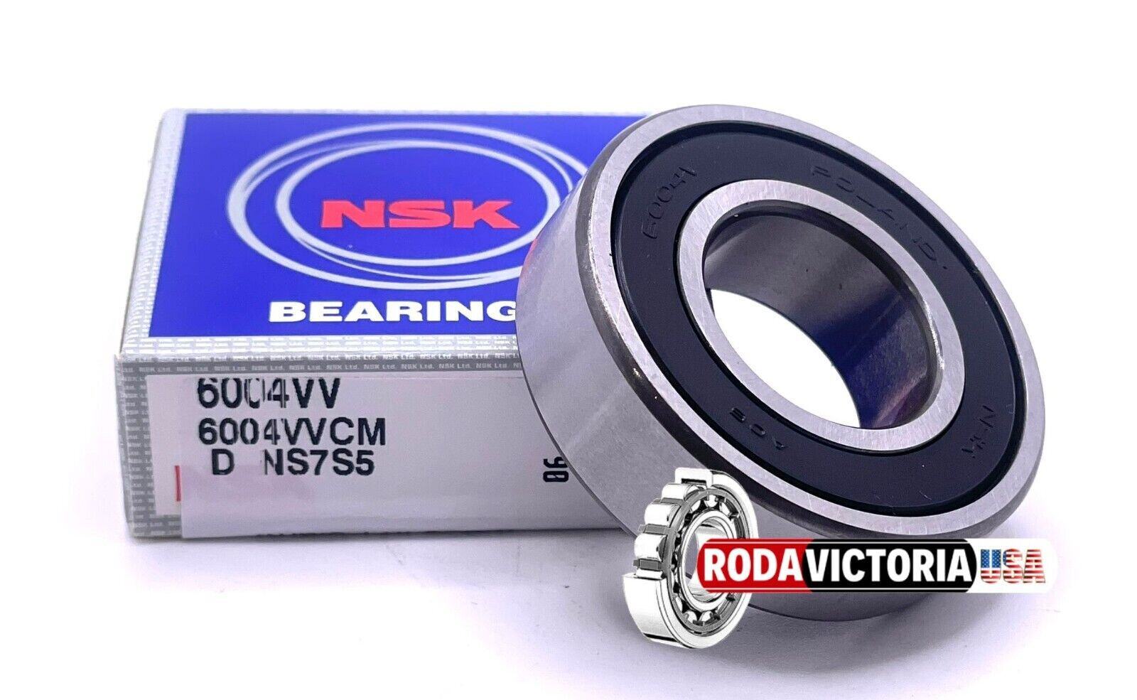 NSK 6004 VVCM Deep Groove Radial Ball Bearing, Rubber Sealed 20x42x12 mm