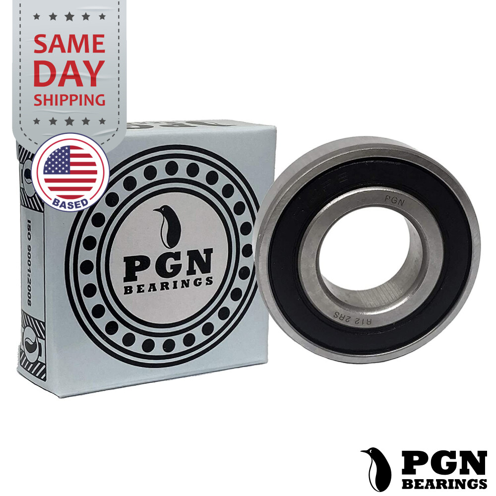 (10) R12-2RS Premium Rubber Seal Ball Bearing C3, 3/4″x1-5/8″x7/16″, R12rs