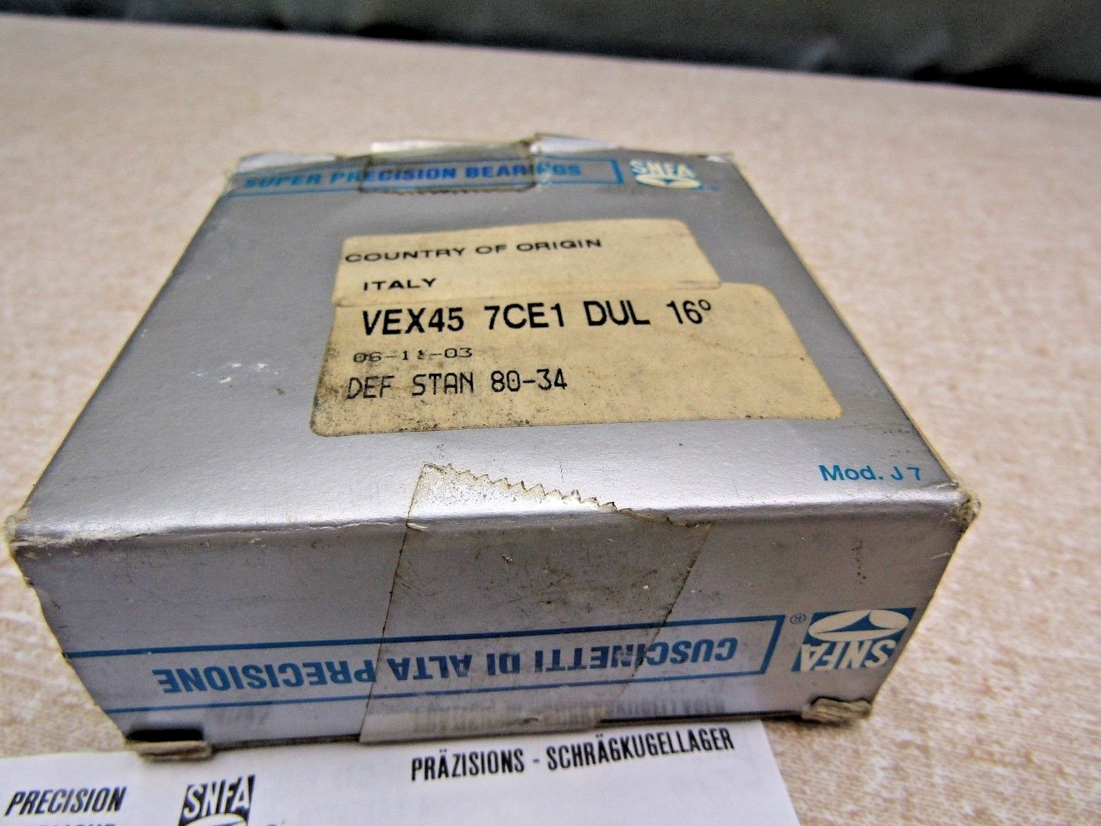 SNFA VEX45 7CE1 DUL 2 Bearing Set 45mm X 75mm X 16mm replace SKF 7009 CD/P4ADGA