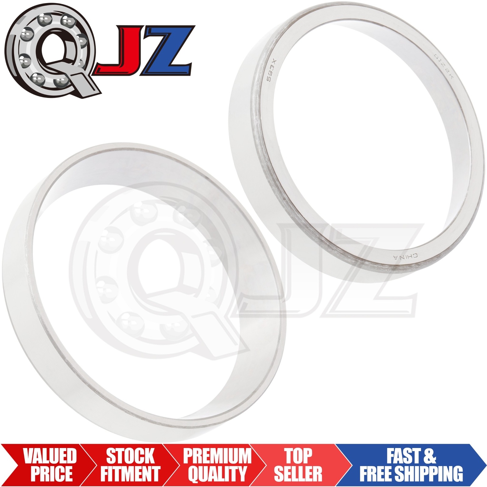 [Qty.2] New 593X Tapered Roller Bearing Single Cup/Race [150mm OD x 27mm Width]