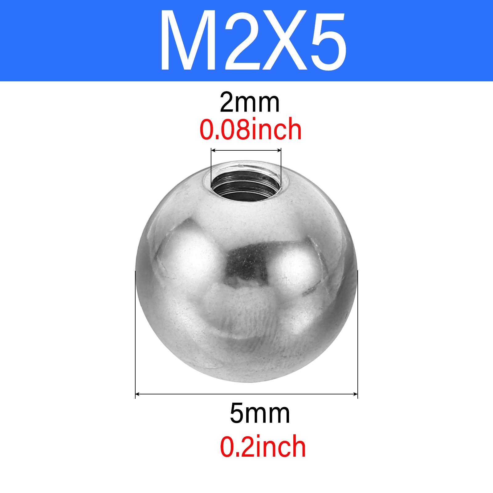 Stainless Steel Ball Bearing With Half Thread M2 M2.5 M3 M4 M5 M6 M8 M10 M12~M20