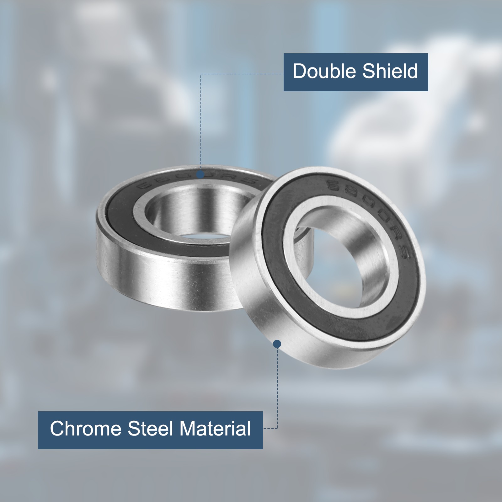 5 Pack 10 x 19 x 5mm 6800 2RS Deep Groove Ball Bearings ABEC5
