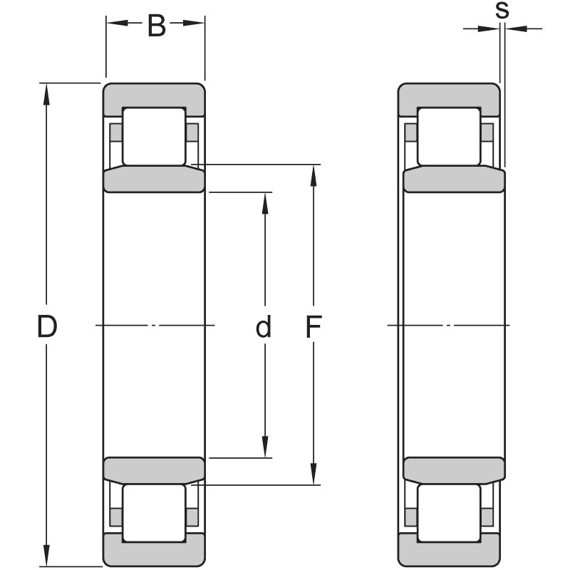 NU2308 Cylindrical Roller Bearing 40x90x33 mm. by NTN EUW