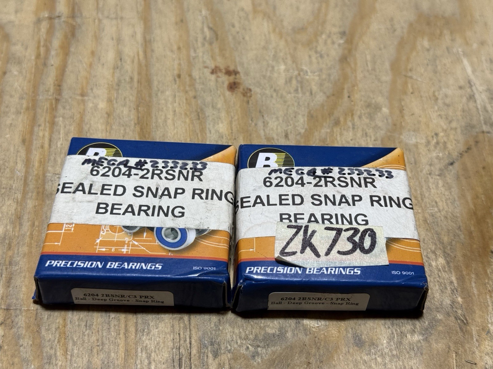 Lot of 2 – BL 6204 2RSNR/C3 PRX Single Row Ball Bearing, 20 mm Bore, 47 mm OD