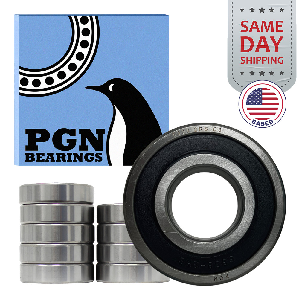 PGN 6308-2RS Ball Bearing, Double Rubber Sealed, Pack of 10
