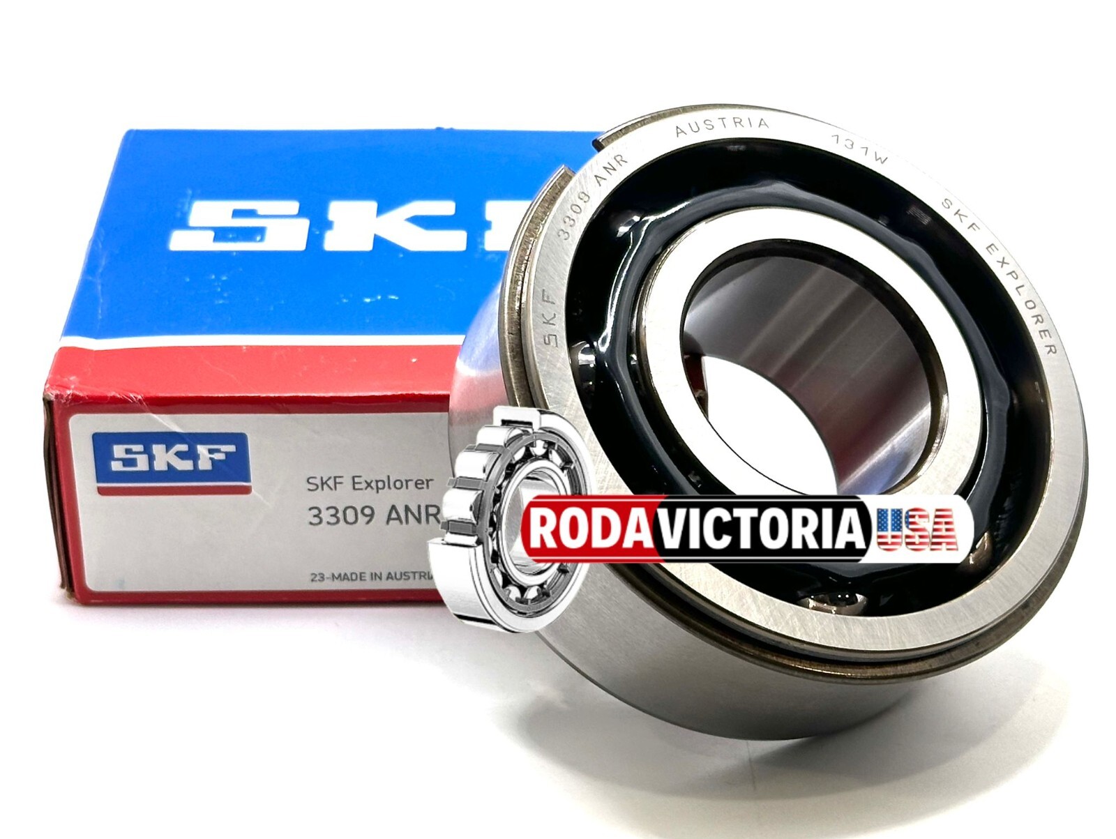 SKF 3309 ANR C3 ANGULAR CONTACT BALL BEARING + SNAP RING 45x100x39.7mm