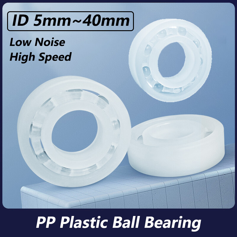 PP Plastic Ball Bearing ID 5-40mm Polypropylene Corrosion Resistance Waterproof