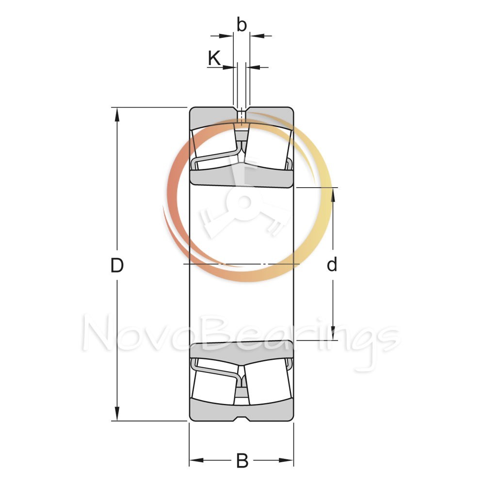 22212EAKW33 Tapered Bore Spherical Roller Bearing 60x110x28 mm. by NTN brand