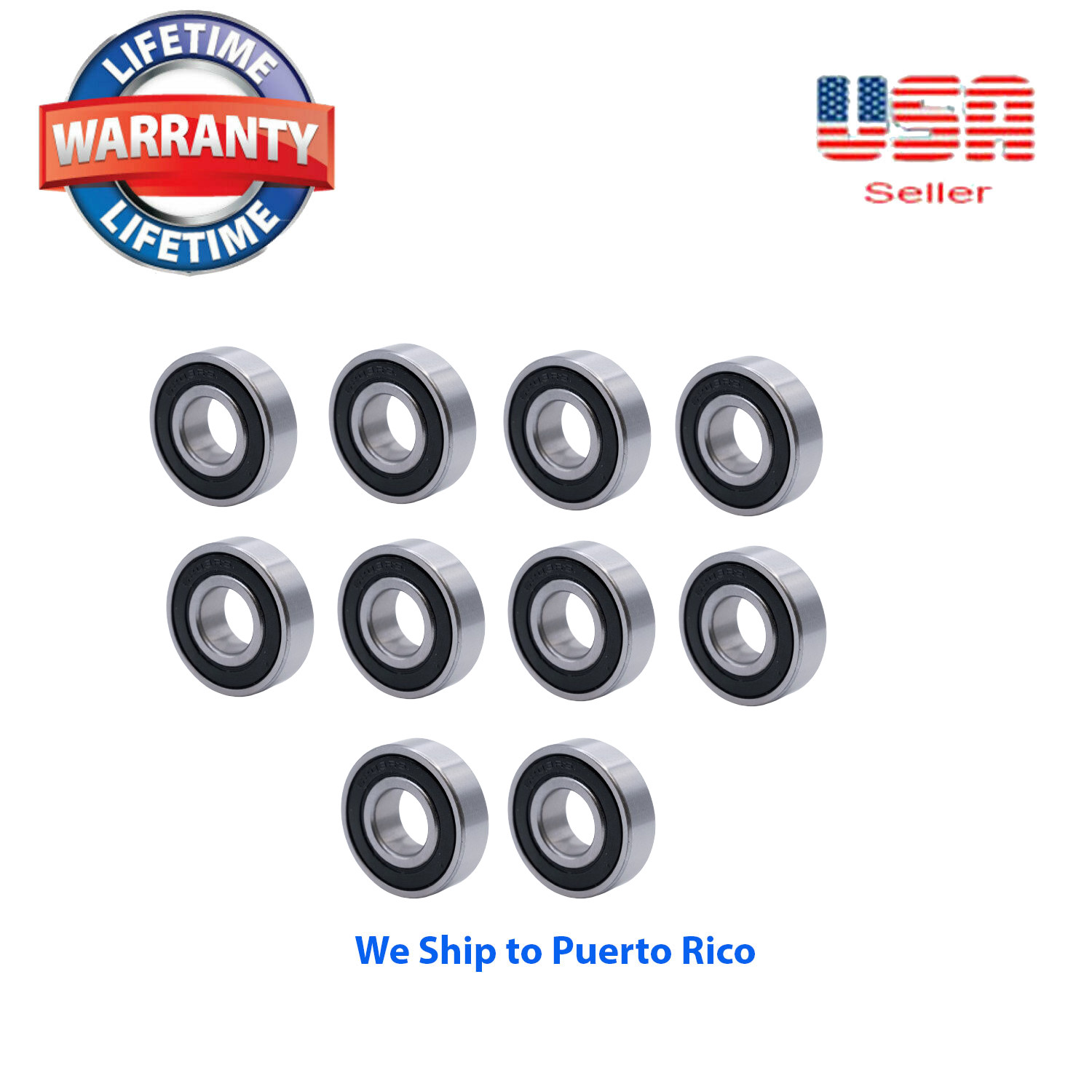 10 PCs 6004-2RS Premium Rubber Seal Ball Bearing C3 EMQ, 20x42x12 6004rs
