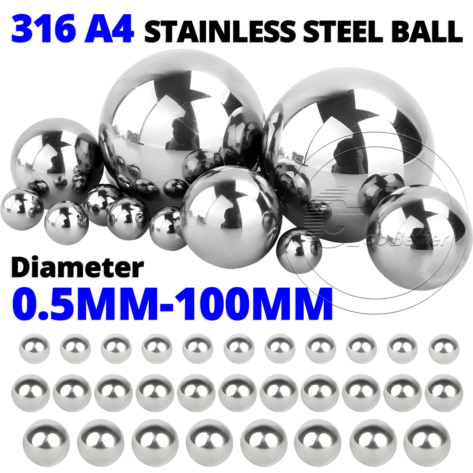 Ø 0.5mm 0.8mm 1mm 1.2mm 1.5mm – 100mm 316L A4 Stainless Steel Ball Bearings