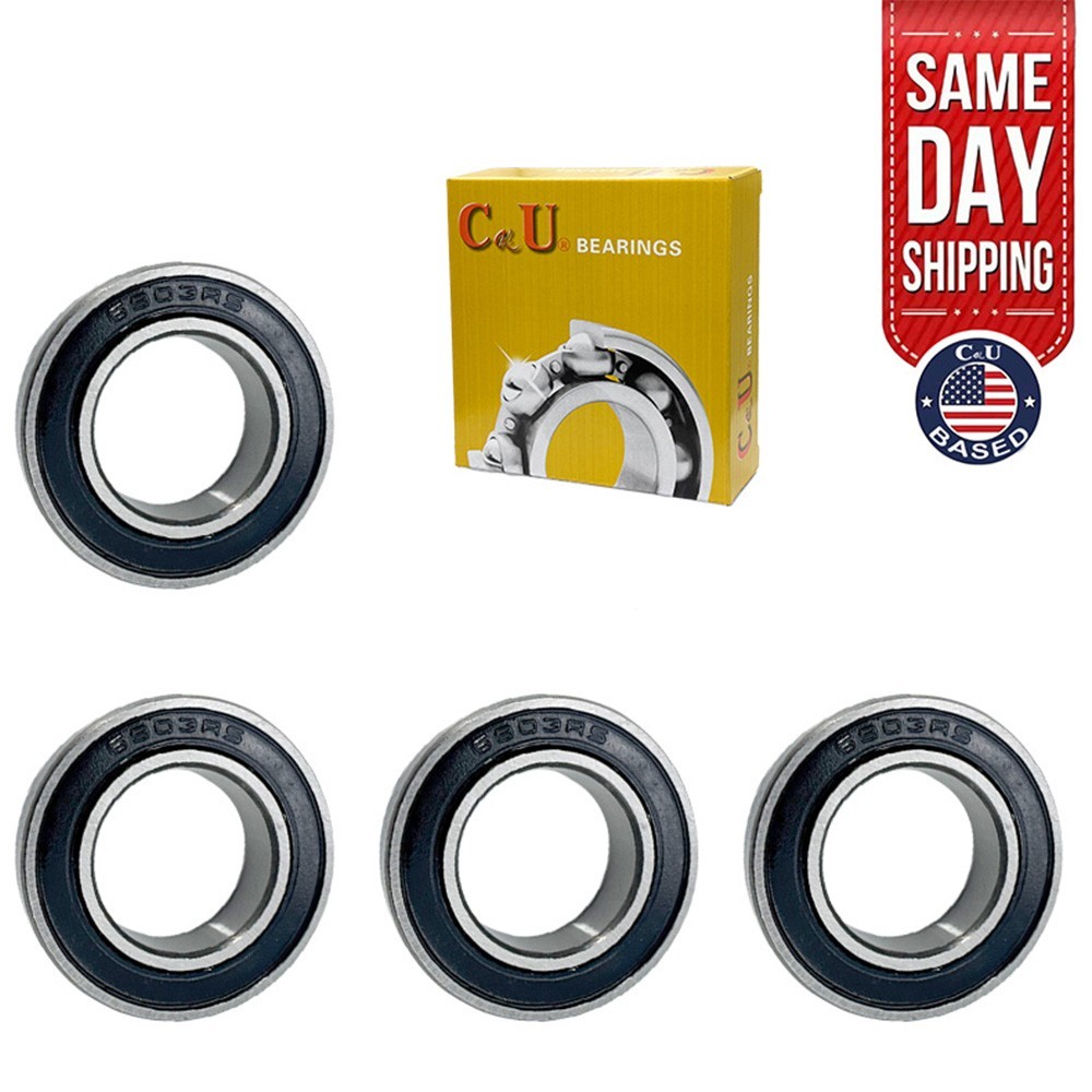 4 Pack CKU 6903-2RS 17x30x7mm Double Rubber Sealed Thin Wall Deep Groove Ball Be