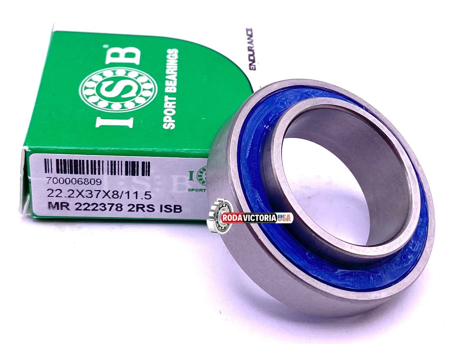 ISB MR222378 2RS High Speed Rubber Sealed Bearing for Bicycles 22.2x37x8/11.5 mm