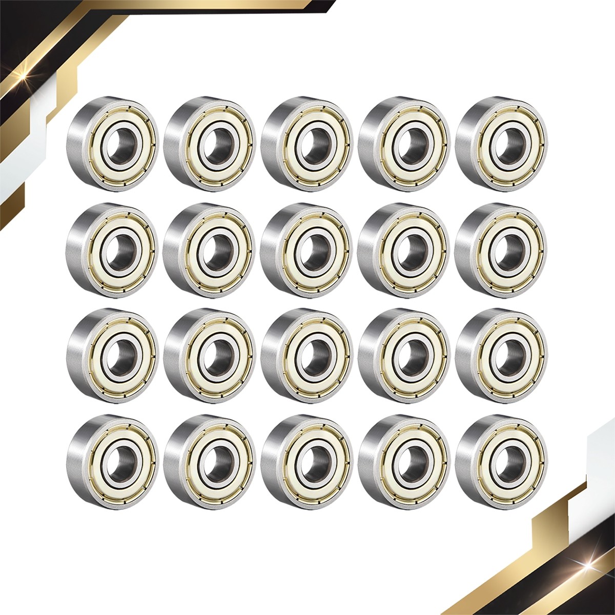 606ZZ Deep Groove Ball Bearing Double Shield 606-2Z 80016 Carbon Steel 20Pack