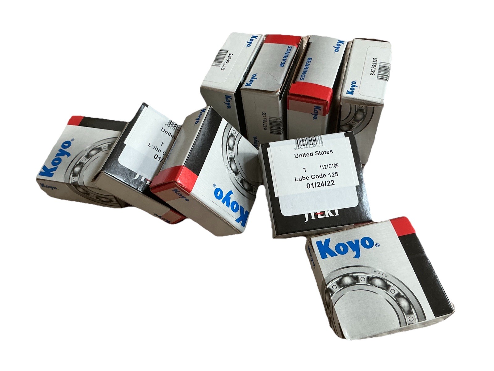 9 pcs Koyo B-57 needle roller bearing O/D: 1/2” I/D: 5/16” Wide 7/16”