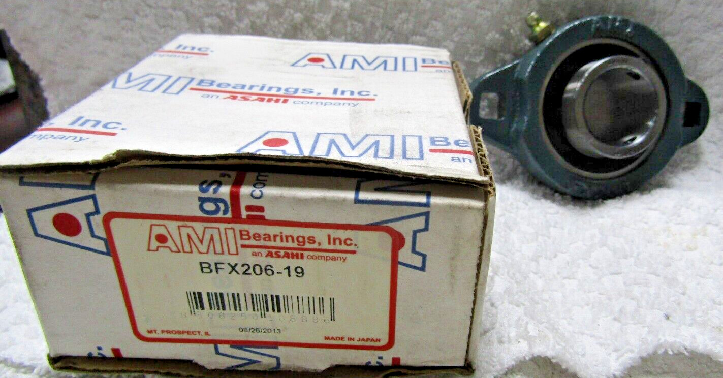 👍NEW AMI FLANGE 2 HOLE MOUNT BALL BEARING 1-3/16″ BORE BFX206-19
