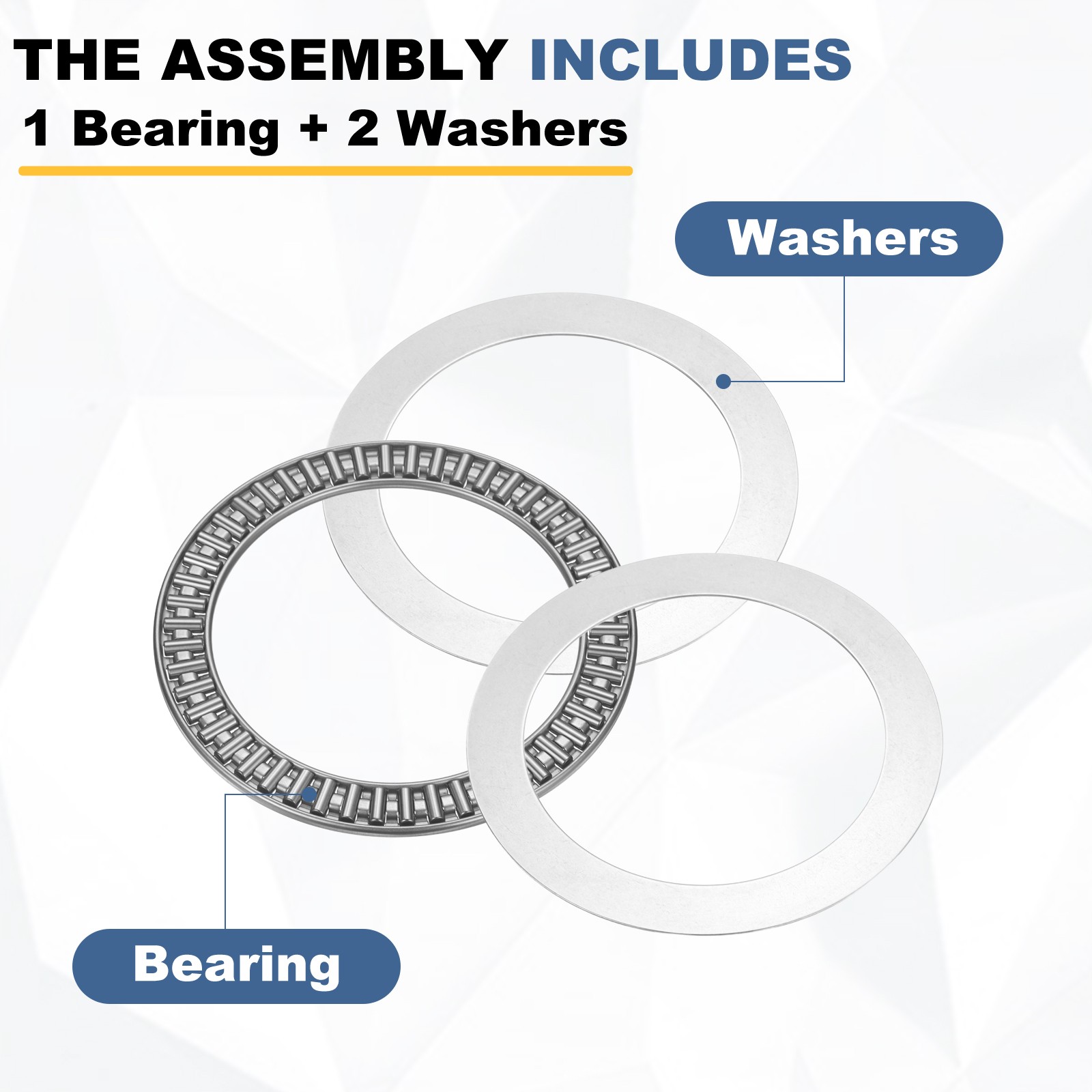 2pcs AXK90120 Chrome Steel Needle Roller Thrust Bearings with Washers 90x120x6mm