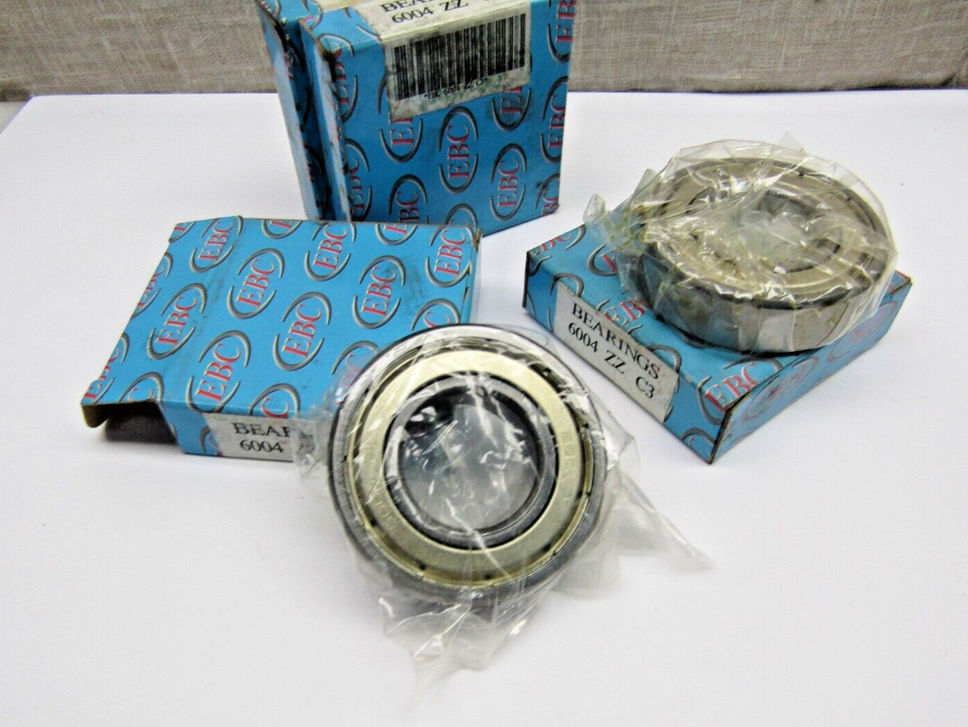 (Lot of 4) EBC 6004-ZZ C3 20mm X 42mm X 12 mm Metal Shielded Bearing